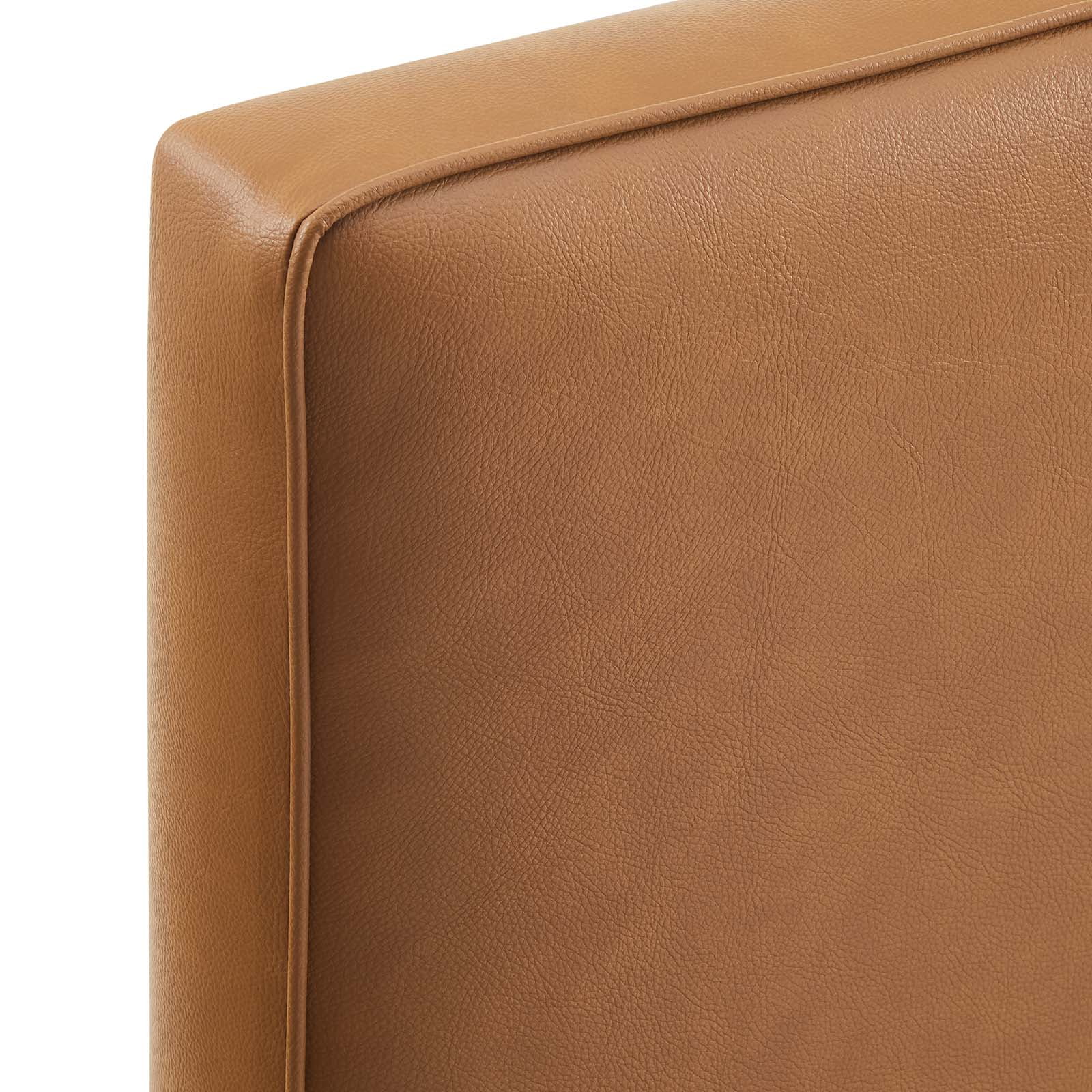 Lindee Vegan Leather King Headboard in Tan