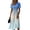 Sky Blue, variant on Laqbezok Ombre Gradient Midi Dress, Casual Short Sleeve Cross V-Neck A-Line Summer Dresses, Fashion High Waist Empire Waist Party Vacation Dress