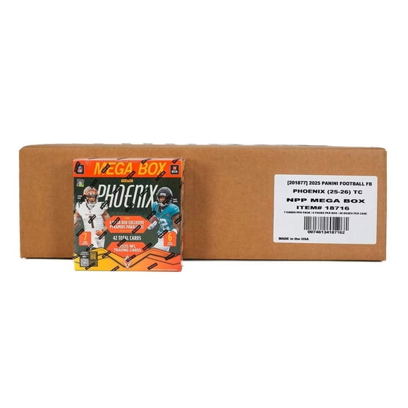 2025 Panini Phoenix Football Trading Card Mega Box Factory Factory Case