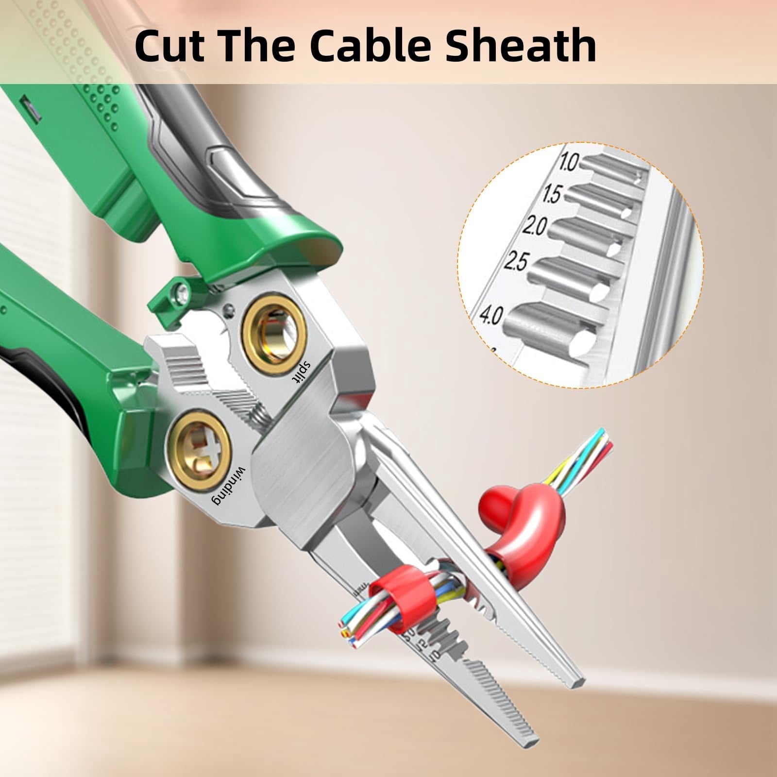 8 in 1 Wire Stripper,Wire Stripping and Cutting Tool, Multi Purpose Crimping Pliers, Voltage Tester Built In, Durable High Strength Materials, Comfort Grip Design