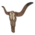 thumbnail image 4 of Rustic Western MDF Wood Longhorn Cow Skull Cutout Wall Decor Plaque 29.25"L, 4 of 9