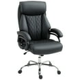 thumbnail image 1 of HOMCOM PU Leather Office Chair with Spring Padding, Desk Chair, Black, 1 of 10