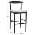thumbnail image 3 of Safavieh Lionel Retro Bar Stool with Cream Upholstered Seat, Black/Cream, 3 of 12