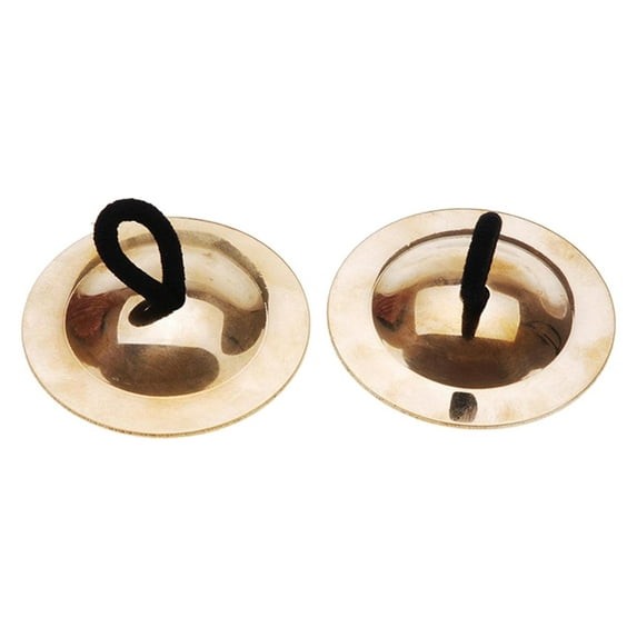 2 Pieces Belly Cymbal Children Party Finger Cymbals Dancer Costume Music Golden