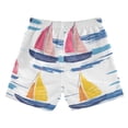 thumbnail image 7 of FORMRS Boys Swim Trunks Quick Dry Mesh Liner Boardshorts Sizes XS-XL, Pink Hand Drawn Sailboats, 7 of 7