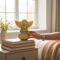 thumbnail image 3 of STPgoods Angel of Happiness Ceramic Hanging Wall Decoration 7.5x6.3" (19x16 cm) Handmade Wall Charm Outdoor Indoor Home Decor, 3 of 7