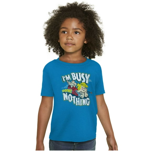 Dennis The Menace Busy Doing Nothing Crewneck T Shirts Boy Girl Teen Brisco Brands XS