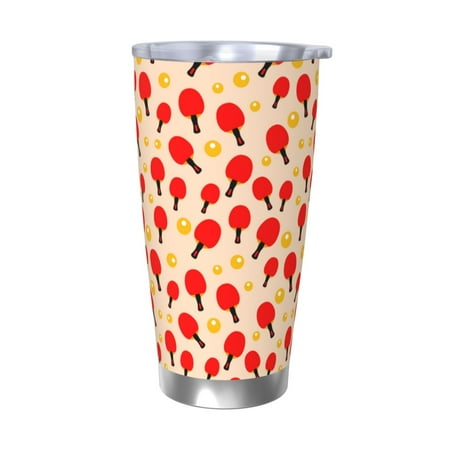

KLL Table Tennis Rackets 1 Print 40oz Stainless Steel Insulated Car Cup with Spillproof Lid - Keep Your Drink Hot or Cold on the Go-Without Straw