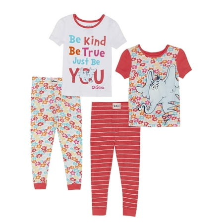 Dr. Seuss Horton hears a who cotton tight fit pajamas, 4pc set (toddler girls)