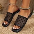 thumbnail image 4 of Heart Mesh Summer Slippers Women 2024 New Trend Outdoor Flat Sandals Women Flip Flops Design Ladies Shoes Black Plus Size 36-43, 4 of 6