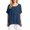 Navy, variant on Cotton Linen Shirts for Women Summer Trendy Crewneck Short Sleeve Gauze Tops Casual Loose Fit Comfy Blouses(Navy,M)
