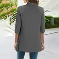 thumbnail image 5 of Women Cardigan Sweater Womens Open Front Cardigans Fall Outwear Thin Cover Ups Three Quarter Sleeve Women's Cardigan Dark Gray L, 5 of 7