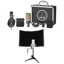 AKG C214 Pro Condenser Microphone Recording Mic Audio Technica Headphones Shield