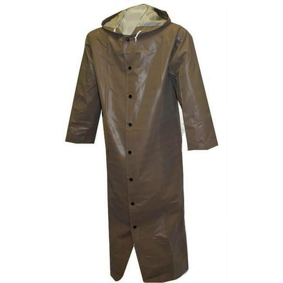60 in. C12168 Magnaprene Storm Fly Front Hooded Coat, Green - Large