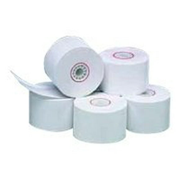 PM Company 18990 One-Ply Cash Register/Point of Sale Rolls- 1-3/4" x 150 ft- White- 10/Pack