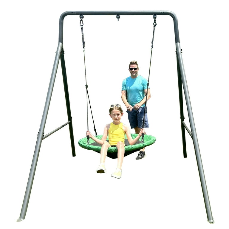 GGUBA☆Garten gobaplay Single Swing Set Playground Equipment w/ 39” Round