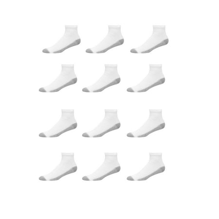 Hanes Mens FreshIQ Ankle Cushion Socks, 12 Pack, White, Size (Best White Cotton Socks)