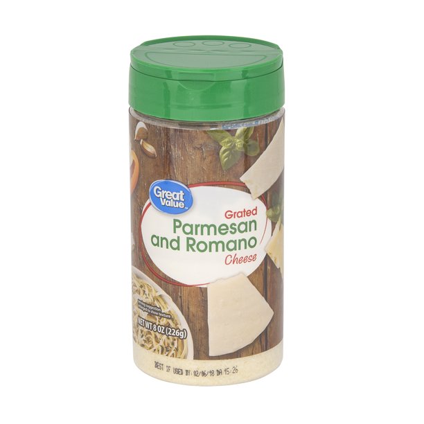 (3 Pack) Great Value Grated Parmesan & Romano Cheese, 8 oz Walmart