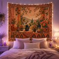 thumbnail image 2 of Rustic Patio Landscape With Arch Window and Flowers, Cozy Farmhouse for Art Lovers, Nature Wall Art Decor, Housewarming Gift, Tapestry Wall Hanging for Living Room and Bedroom, 2 of 7