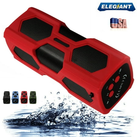 Portable Powered Loudspeaker - ELEGIANT Portable NFC Wireless bluetooth Speaker, Rechargeable Power Bank, Waterproof Bass Loudspeaker Box