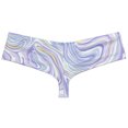 thumbnail image 3 of Botmois Men's Mini Boxer Briefs Soft Stretchy Thongs Comfortable Bikini Underwear Low Rise High-cut Hipster Panties Purple Wave M, 3 of 3