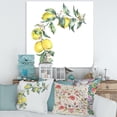 thumbnail image 2 of Designart ' Branch of Leaves and Yellow Lemons II ' Tropical Canvas Wall Art Print, 2 of 4