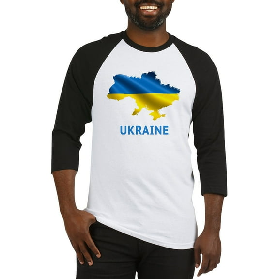 CafePress - Cool Ukraine Flag Ukrainian Pride Baseball Jersey - Cotton Baseball Jersey, 3/4 Raglan Sleeve Shirt