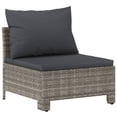 thumbnail image 5 of vidaXL Ensemble de Salon de Jardin 9 Pcs avec Coussins Gris en Rotin Poly, 5 of 5