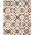 thumbnail image 2 of SAFAVIEH Suzani Iskra Medallion Wool Area Rug, Ivory/Multi, 8' x 10', 2 of 7