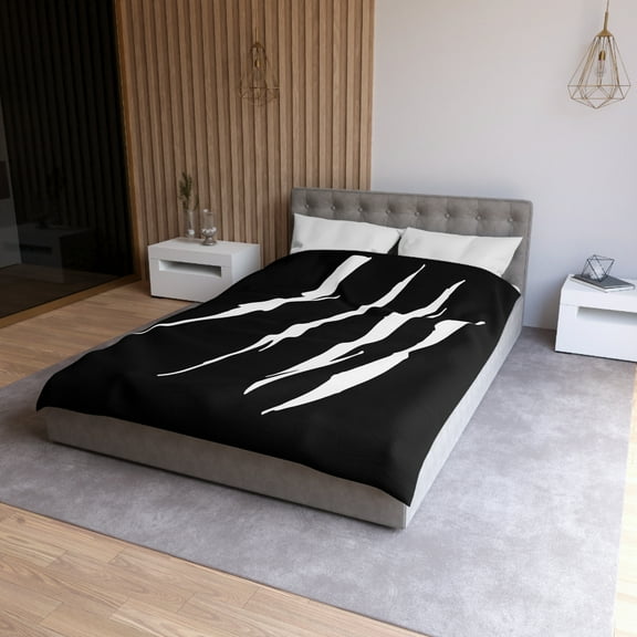 Effete Feline Claw Marks Scratch Microfiber Duvet Cover