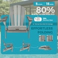 thumbnail image 3 of Folding Adirondack Chair, All-Weather HDPE Fire Pit Patio Chair, Gray, 3 of 8
