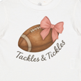 thumbnail image 4 of Inktastic Football with Pink Bow Tackles & Tickles Boys or Girls Baby T-Shirt, 4 of 5