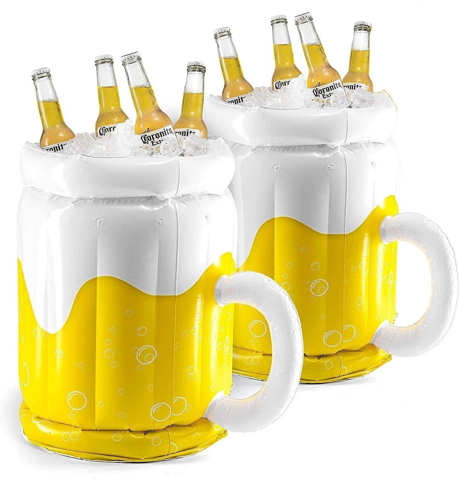 Inflatable Beer Mug Beverage Cooler Ice Bucket Wine Festival Large Floating Beverage Cooler Box Series Backyard BBQ Summer Pool Party Decorations -GSL
