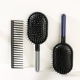 thumbnail image 4 of For 2 Piece Set Paddle Comb Wide Tooth Comb Massage Scalp Air Cushion Hair Brush Anti-Static Anti-slip Smooth Comb, 4 of 7