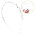 thumbnail image 2 of FELTECHELECTR Diadema de novia para niña, hoja, perla, cristal, diamante, banda de boda, tiara de graduación, 2 of 6