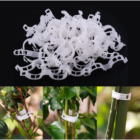 PURELY- 100X Greenhouse Plant Fixing Clips Garden Plants Flowers Tied Bundle Branch Clip