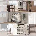 thumbnail image 3 of S-HOME Stylish Woven Buffet Cabinet with Adjustable Shelves Metal Legs for Versatile Storage in Living Room Dining Entryway, White+Vintage, 3 of 8
