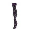 thumbnail image 4 of MeMoi Two Tone Damask Cotton Blend Over The Knee Socks - Womens - Female, One Size, Black, 4 of 5
