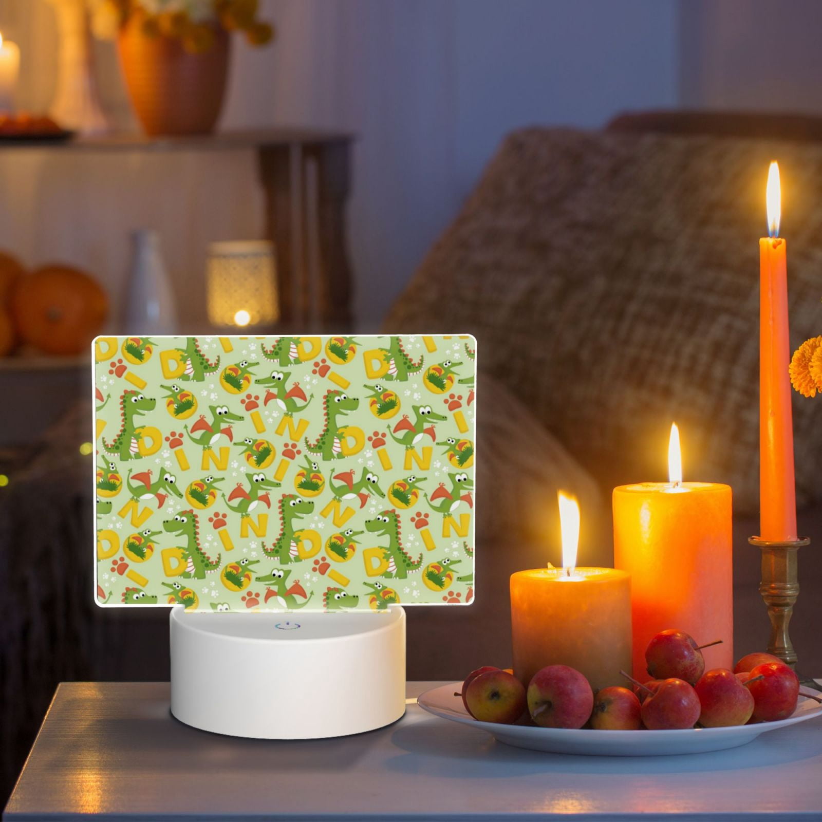 Vsdgher Cartoon Dinosaurs,Cute Dinosaurs Rectangular Acrylic Night Light Acrylic Sleep Night Light Friend Gifts for Birthday Gifts for Women Teens Boys Girls