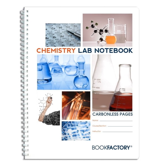 Cuaderno de laboratorio de química BookFactory sin carbón, 50 juegos