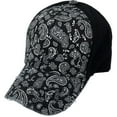 thumbnail image 2 of C.C Ponytail Criss Cross Messy Buns Ponycaps Baseball Cap Dad Trucker Mesh Hat (Distressed Paisley Black), 2 of 3