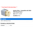 thumbnail image 2 of Ignition Relay - Compatible with 2000 - 2005 Nissan Xterra 2001 2002 2003 2004, 2 of 2