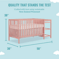 thumbnail image 3 of Dream On Me Synergy Convertible Baby Crib and Changer in Dusty Pink with Detachable Changing Table, 3 of 14