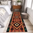thumbnail image 4 of 2'x6' Rug Runners for Hallways Kitchen, Aztec Southwest Non Slip Entryway Beside Floor Carpet Runner, Orange Black Boho Tribes Abstract Washable Laundry Room Bedroom Throw Rugs Mat for Family Pet, 4 of 8