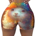 thumbnail image 2 of Fuzoiu Rainbow Lamb Breakfast Print Women's Workout Shorts,Workout Biker Shorts Women,Exercise Fitness Shorts,Scrunch Short, Athletic Shorts for Gym Yoga Running Sport Active-X-Large, 2 of 8