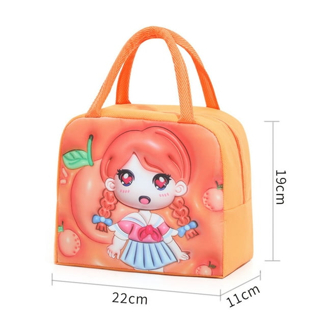 Yhmxh Organizadores y almacenamiento Bonita bolsa bento para mascotas para niños con arroz, portátil, para conservar la frescura, con aislamiento de aluminio engrosado. Almacenamiento de ducha