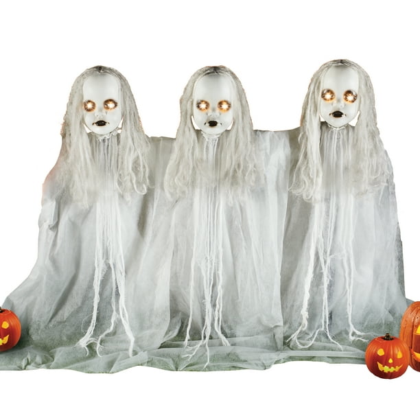 Halloween Ghostly Children with LED Lighted Eyes Stake Set - Walmart.com