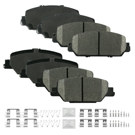 ACB ZONE Front & Rear Disc Ceramic Brake Pads Set w/Hardware Fit for 2017 2018 2019 2020 2021 2022 Honda CR-V