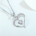 thumbnail image 3 of Women Jewelry Gift 18k White Gold Plated CZ Diamond Love Heart Pendant Necklace, 3 of 7