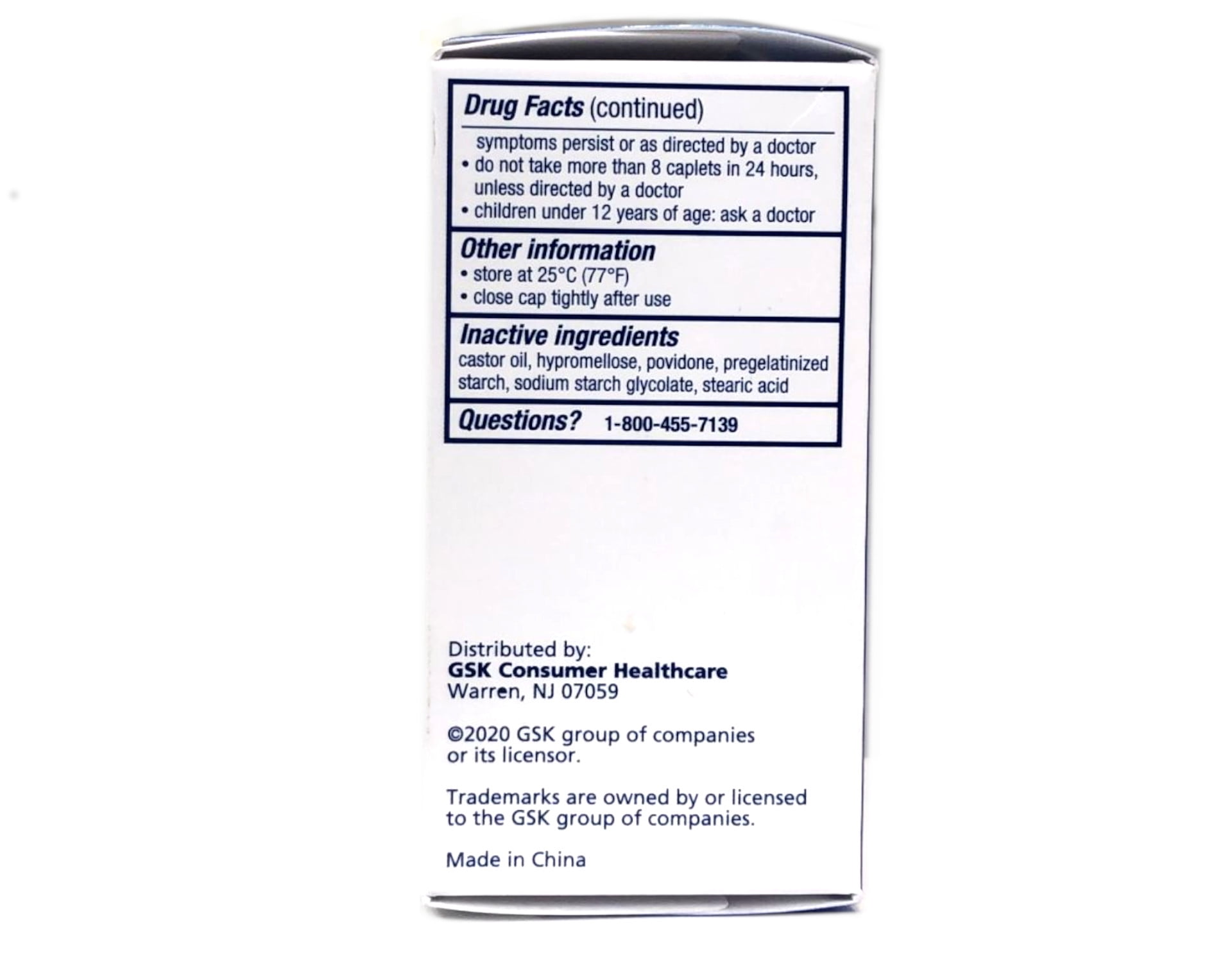 Panadol Extra Strength 500mg Acetaminophen Pain Reliever & Fever Reducer, 50 Caplets - Pack of 4